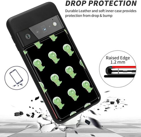 Case for Google Pixel 6 Pro with Card Holder Slot, PU Leather Wallet Kickstand Case, Double Magnetic Clasp and TPU Durable Shockproof Cover, Multicolor Dog Paw in Kuwait