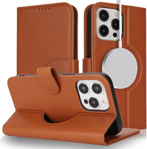 for iPhone 15 Pro Case Wallet with Card Holder,Compatible with Magsafe,15 Pro Wallet Case for Men Women,Leather Magnetic Stand Flip Cover-Black in Kuwait