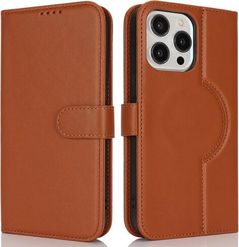 for iPhone 15 Pro Case Wallet with Card Holder,Compatible with Magsafe,15 Pro Wallet Case for Men Women,Leather Magnetic Stand Flip Cover-Black in Kuwait