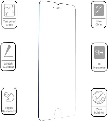 Deara Glass Screen Protector for iPhone 8/7/6s/6/SE 3 (2022) 3rd Generation/SE 2 (2020) 2nd [4.7 Inch] 2 Pack Case Friendly Tempered Glass Film [9H Hardness] - HD in Saudi Arabia