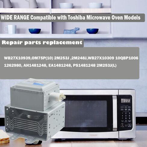 WB27X10939,OM75P(10) Magnetron Assembly for GE Microwave Repair Part Replace 1262980, AH1481248, EA1481248, PS1481248 2M253J(L) Microwave Magnetron in Kuwait