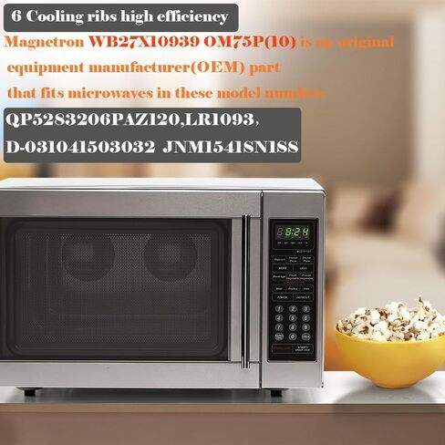 WB27X10939,OM75P(10) Magnetron Assembly for GE Microwave Repair Part Replace 1262980, AH1481248, EA1481248, PS1481248 2M253J(L) Microwave Magnetron in Kuwait