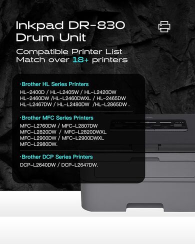 (with CHIP) TN830 TN830XL 830XL Toner Cartridges Replacement for Brother TN830XL,Print up to 3,000 Pages per Toner- Compatible with HL-L2400D HL-L2405W HL-L2460DW HL-L2460DWXL(2 Pack, Black) in Saudi Arabia