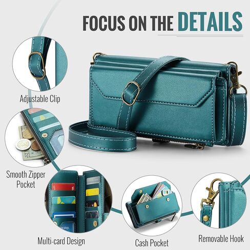 Asuwish Phone Case for Samsung Galaxy S24 Ultra 5G Zipper Wallet Cover with Tempered Glass Screen Protector and Leather Flip RFID Blocking Card Holder Cell S24Ultra 24S S 24 24Ultra Women Girls Green in Saudi Arabia