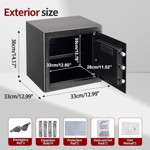 6.6 Cubic Feet, fireproof safe for home, for Medications, Jewelry, Cash, Documents. All-Steel Double-Door Personal safe. Digital Keypad Fireproof Safe with Keys & Pass Code. in Saudi Arabia