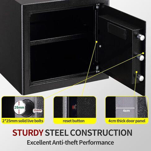 6.6 Cubic Feet, fireproof safe for home, for Medications, Jewelry, Cash, Documents. All-Steel Double-Door Personal safe. Digital Keypad Fireproof Safe with Keys & Pass Code. in Saudi Arabia