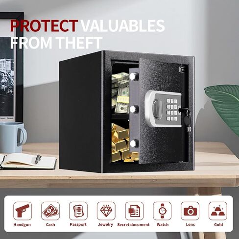 6.6 Cubic Feet, fireproof safe for home, for Medications, Jewelry, Cash, Documents. All-Steel Double-Door Personal safe. Digital Keypad Fireproof Safe with Keys & Pass Code. in Saudi Arabia
