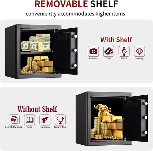 6.6 Cubic Feet, fireproof safe for home, for Medications, Jewelry, Cash, Documents. All-Steel Double-Door Personal safe. Digital Keypad Fireproof Safe with Keys & Pass Code. in Saudi Arabia