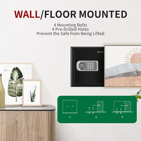 6.6 Cubic Feet, fireproof safe for home, for Medications, Jewelry, Cash, Documents. All-Steel Double-Door Personal safe. Digital Keypad Fireproof Safe with Keys & Pass Code. in Saudi Arabia