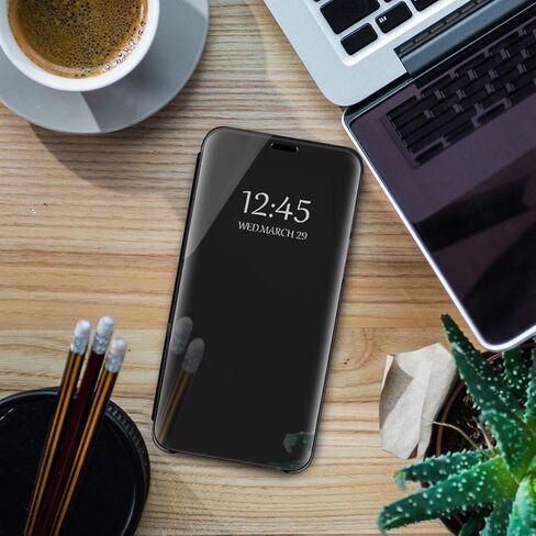متوافق مع حافظة سامسونج جالاكسي S22 5G، غطاء جلدي قابل للطي، غطاء شفاف على شكل مرآة S-View مضاد للصدمات مع مسند واقٍ مضاد للخدش، غطاء حافظات هاتف لهاتف سامسونج S22 5G in Kuwait