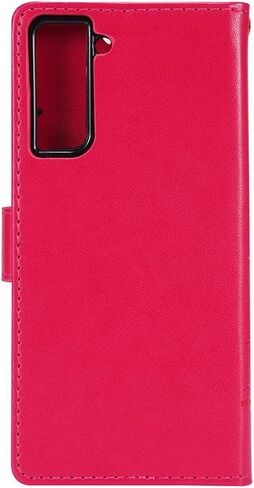 متوافق مع حافظة سامسونج جالاكسي S21 اللامعة مع حامل البطاقات، حافظة هاتف بمحفظة قلابة للنساء، حافظة واقية مضادة للصدمات على شكل فراشة كريستالية لهاتف سامسونج جالاكسي S21 5G، ذهبي وردي GY in Kuwait