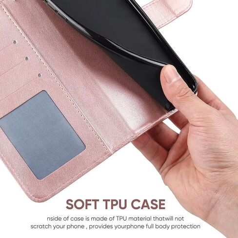 Case for Galaxy Note 20 5G Case, Samsung Note 20 SM-N981U Wallet Case with Tempered Glass Screen Protector, Leather Flip Credit Card Holder Stand Cover for Samsung Galaxy Note20 Rose Gold in Saudi Arabia
