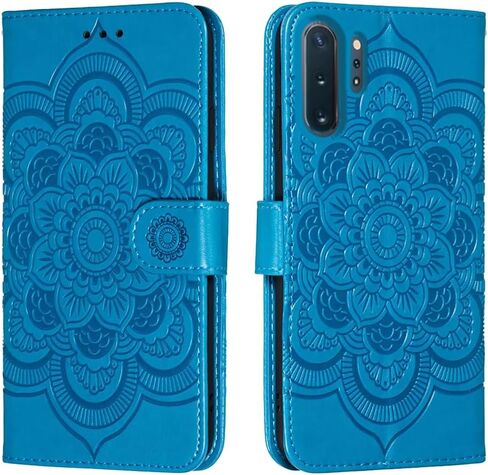 for Samsung Galaxy Note10+ / Note 10 Plus Case Wallet with Card Holder Kickstand Magnetic Soft Leather Flip Fold Case for Samsung Note 10+ 5G Cover (Blue) in Kuwait