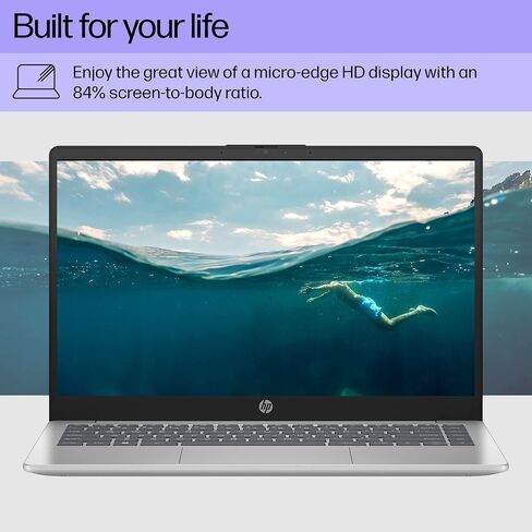 HP 14 inch Laptop, HD Display, AMD Athlon Gold 7220U, 4 GB RAM, 128 GB SSD, AMD Radeon Graphics, Windows 11 Home in S Mode, 14-em0010nr (2023),Silver in Saudi Arabia