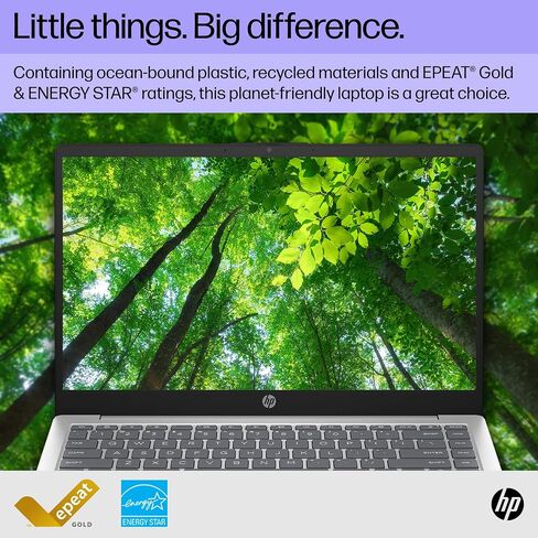 HP 14 inch Laptop, HD Display, AMD Athlon Gold 7220U, 4 GB RAM, 128 GB SSD, AMD Radeon Graphics, Windows 11 Home in S Mode, 14-em0010nr (2023),Silver in Saudi Arabia