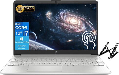 HP 2024 Newest Laptop, 15.6" FHD Touchscreen, Intel 10-Core i7-1255U Processor(Up to 4.7GHz), 32GB RAM, 1TB SSD, Intel Iris Xe Graphics, Camera, WiFi, Fast Charge, Windows 11 Pro, with Laptop Stand in Saudi Arabia