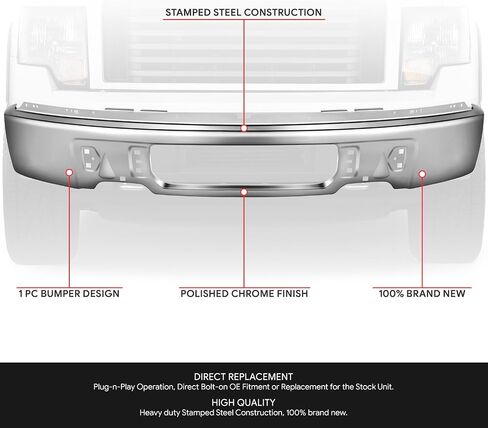 شريط وجه المصد الأمامي من DNA MOTORING متوافق مع 08-14 E150 E250 / 08-19 E350SD E450SD، أسود، BUMP-F-FE150-FB-01-BK in Saudi Arabia