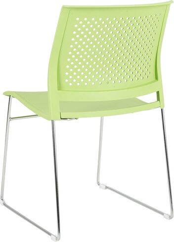 كرسي مكتب نوروود التجاري للأثاث المصنوع من الكروم مع ظهر مقعد مثقوب (عبوة من 5 قطع)، أزرق لامع in Kuwait