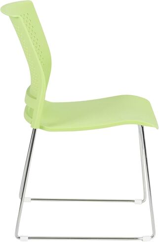 كرسي مكتب نوروود التجاري للأثاث المصنوع من الكروم مع ظهر مقعد مثقوب (عبوة من 5 قطع)، أزرق لامع in Kuwait