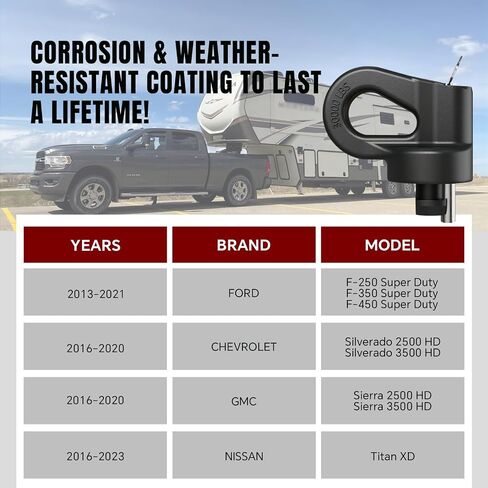 60692 Puck System Gooseneck Hitch Ball Kit with Box, Compatible with 2013-2021 Ford F250 F350 F450, 2016-2020 Chevrolet Silverado, GMC Sierra & Nissan Titan XD, 30000 lbs GTW/ 7500 lbs VTW in Saudi Arabia