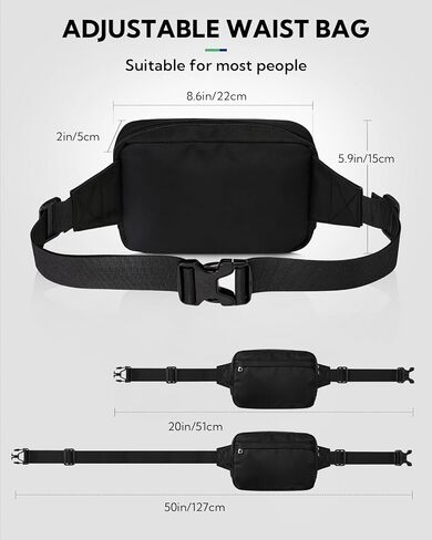 WATERFLY Small Fanny Pack Fashion Fanny Pack for Women Men Crossbody Waist Bag with Adjustable Strap for Traveling Hiking Cycling Dog Walking in Saudi Arabia