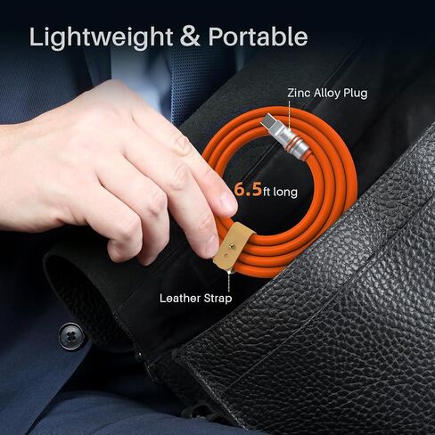 Hichain USB C Charger Cable Orange 6.5 ft, Type C Fast Charging Cord 100W Silicone Data Transfer Chubby Cable for Phone Samsung Galaxy Pixel Xiaomi PS5 WH-CCO6.5 in Saudi Arabia