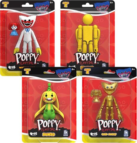 Poppy Playtime - White Huggy Wuggy Action Figure (5" Tall Posable Figure, Series 2) in Saudi Arabia