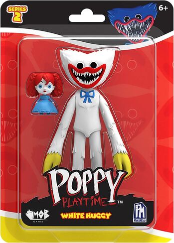 Poppy Playtime - White Huggy Wuggy Action Figure (5" Tall Posable Figure, Series 2) in Saudi Arabia