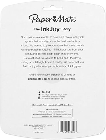 Paper Mate InkJoy Ballpoint Pen, Assorted Colors, 8-Count in Saudi Arabia