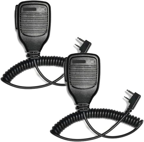 جهاز اتصال لاسلكي ميكروفون كتف مكبر صوت ميكروفون راديو 2 دبوس لراديو UV-5R UV-82 888S Retevis H-777 RT21 RT22 RT27 Arcshell AR-5 راديو كينوود (2 حزمة) in Kuwait