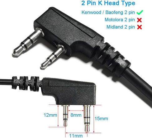 جهاز اتصال لاسلكي ميكروفون كتف مكبر صوت ميكروفون راديو 2 دبوس لراديو UV-5R UV-82 888S Retevis H-777 RT21 RT22 RT27 Arcshell AR-5 راديو كينوود (2 حزمة) in Kuwait