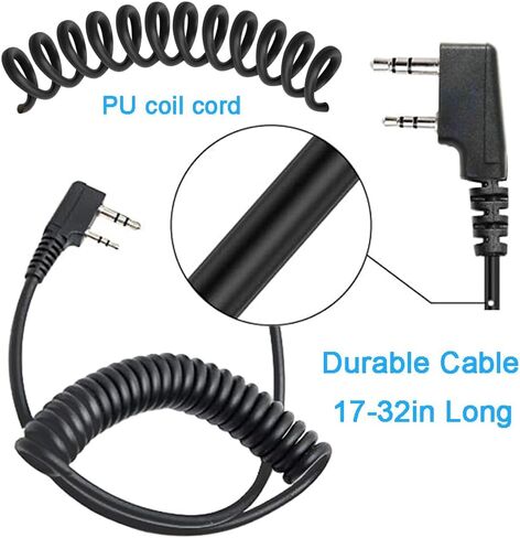 جهاز اتصال لاسلكي ميكروفون كتف مكبر صوت ميكروفون راديو 2 دبوس لراديو UV-5R UV-82 888S Retevis H-777 RT21 RT22 RT27 Arcshell AR-5 راديو كينوود (2 حزمة) in Kuwait