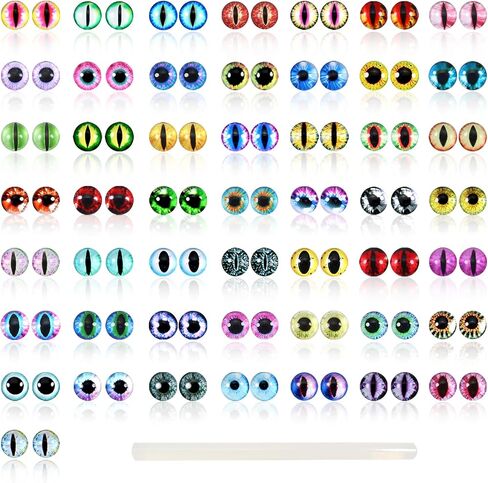 TOAOB 100pcs Assorted Colors Glass Dragon Eyes 8mm Crafts Cabochons for Clay Doll Making Sculptures Props and DIY Jewelry Making Findings in Saudi Arabia