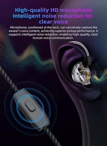 keephifi DC01 Pro in Ear Monitor Headphones, 1DD Bass Earbuds Gaming IEMs V-shape Tuning Hifi IEM, Drum Headphone Wired Earbuds inear Earphones with 2Pin-Z Detachable OFC cables for Singers, Musicians in Kuwait