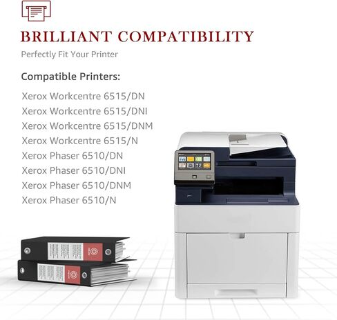 استبدال خرطوشة الحبر المتوافقة مع Toner Kingdom لطابعة Xerox Phaser 6510 Xerox WorkCentre 6515 لطابعة Xerox 6510dn 6515dn 106R03477 106R03478 106R03479 106R03480 (5 عبوات) in Kuwait