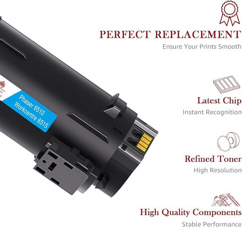 استبدال خرطوشة الحبر المتوافقة مع Toner Kingdom لطابعة Xerox Phaser 6510 Xerox WorkCentre 6515 لطابعة Xerox 6510dn 6515dn 106R03477 106R03478 106R03479 106R03480 (5 عبوات) in Kuwait