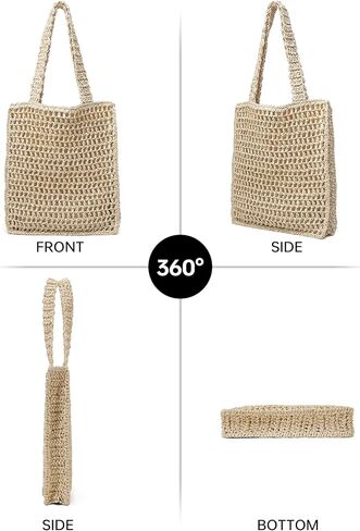 Raffia Bag Cute Straw Summer Beach Tote Crossbody Bags for Women Wicker Rattan Basket Hobo Aesthetic Purse Girls Cute Travel Large Woven Beach Bag Straw Clutch Purses for Women Handbag in Saudi Arabia