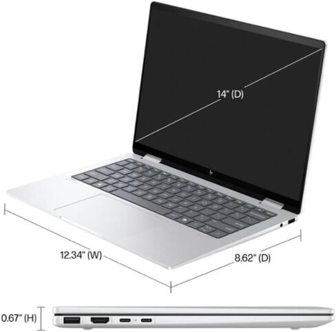 HP Envy 2024 AI 2-in-1 14" Wide Ultra XGA Touch-Screen Laptop, AMD Ryzen 5 8640HS, AMD FreeSync, Wi-Fi 6E, BT 5.3, Backlit KB, Win 11 W/Stylus Pen (16GB RAM | 512GB PCIe SSD) in Saudi Arabia