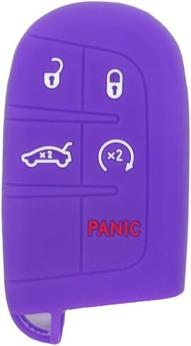 SEGADEN Silicone Cover Protector Case Holder Skin Jacket Compatible with Jeep Dodge Chrysler 5 Button Smart Remote Key Fob 4+1 BTN CV4750 Deep Purple in Saudi Arabia