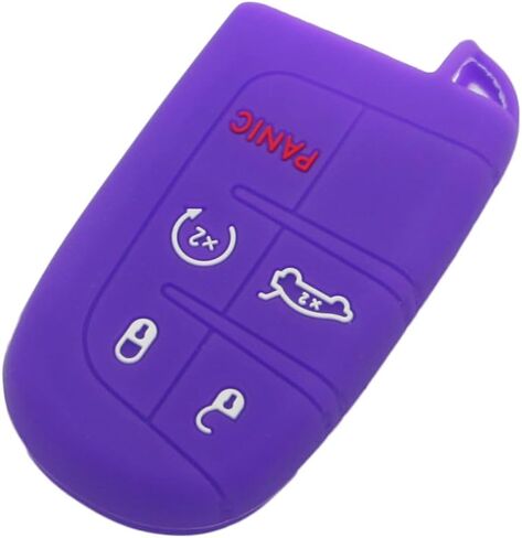 SEGADEN Silicone Cover Protector Case Holder Skin Jacket Compatible with Jeep Dodge Chrysler 5 Button Smart Remote Key Fob 4+1 BTN CV4750 Deep Purple in Saudi Arabia
