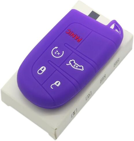 SEGADEN Silicone Cover Protector Case Holder Skin Jacket Compatible with Jeep Dodge Chrysler 5 Button Smart Remote Key Fob 4+1 BTN CV4750 Deep Purple in Saudi Arabia
