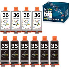35 36 Ink Cartridge Compatible Replacement for Canon TR150 Ink Cartridge, Work for Canon Pixma tr150 ip110 ip100 Printer (10 Pack)