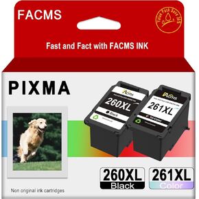 PG-260XL CL-261XL Ink Cartridge Replacement for Canon 260 261 Ink Cartridges for Canon Pixma TR7020 TS6420 TR7022 TS5300 TS5320 Printer (1 Black,1 Color)