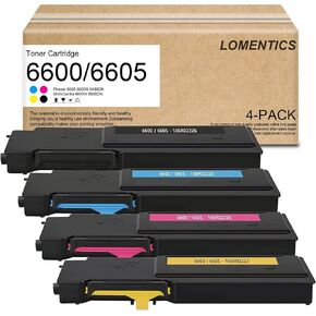 Phaser 6600 / WorkCentre 6605 High Capacity Toner (4 Pack, BK/C/M/Y) - 106R02228 106R02225 106R02226 106R02227 Toner Replacement for Xerox Phaser 6600 6600N 6600DN WorkCentre 6605N 6605DN Printer
