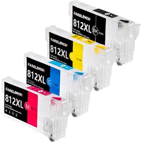 Sublimation Ink Cartridges Set Replacement for 812 812XL T812 T812XL, Empty Refillable Ink Cartridges Without Chip Compatible with WF-7840 WF-7820 WF-7310 EC-C7000 Printer