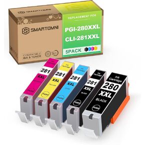 PGI280XXL CLI281XXL Compatible Ink Replacement for Canon 280 281 XXL PGI-280XXL CLI-281XXL use for Canon PIXMA TR7500 TS8100 TS8222 TR8620 TS6100 TS6300 TS702a TS9500 TS9521C(7 Pack)