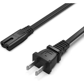 UL Listed Power Cord Fit for Universal 2 Prong Supply 5Ft Adapter Charger Cable