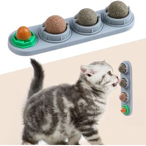 CCINEE 6PCS Catnip Balls for Cats Wall Catnip Toys Edible Cat Toys for Cat Lick Safe Healthy Kitten Chew Toys Teeth Cleaning Dental Cat Toys