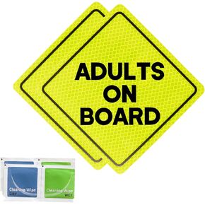 Baby on Board Sticker for Cars Funny,Yellow Night Safety Driving Reflective Precious Cargo on Board Sign,2Pack 5.5"x5.5"Vinyl Cute Baby on Board Decal for Window and Bumper