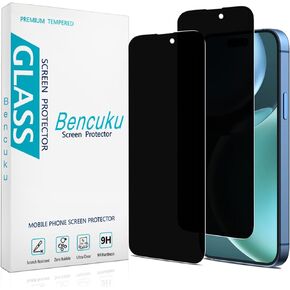 (2 Pack) Privacy Screen Protector Designed for iPhone iPhone 15 Pro Anti-Spy Tempered Glass 6.1-inch, Anti Scratch, Bubble Free